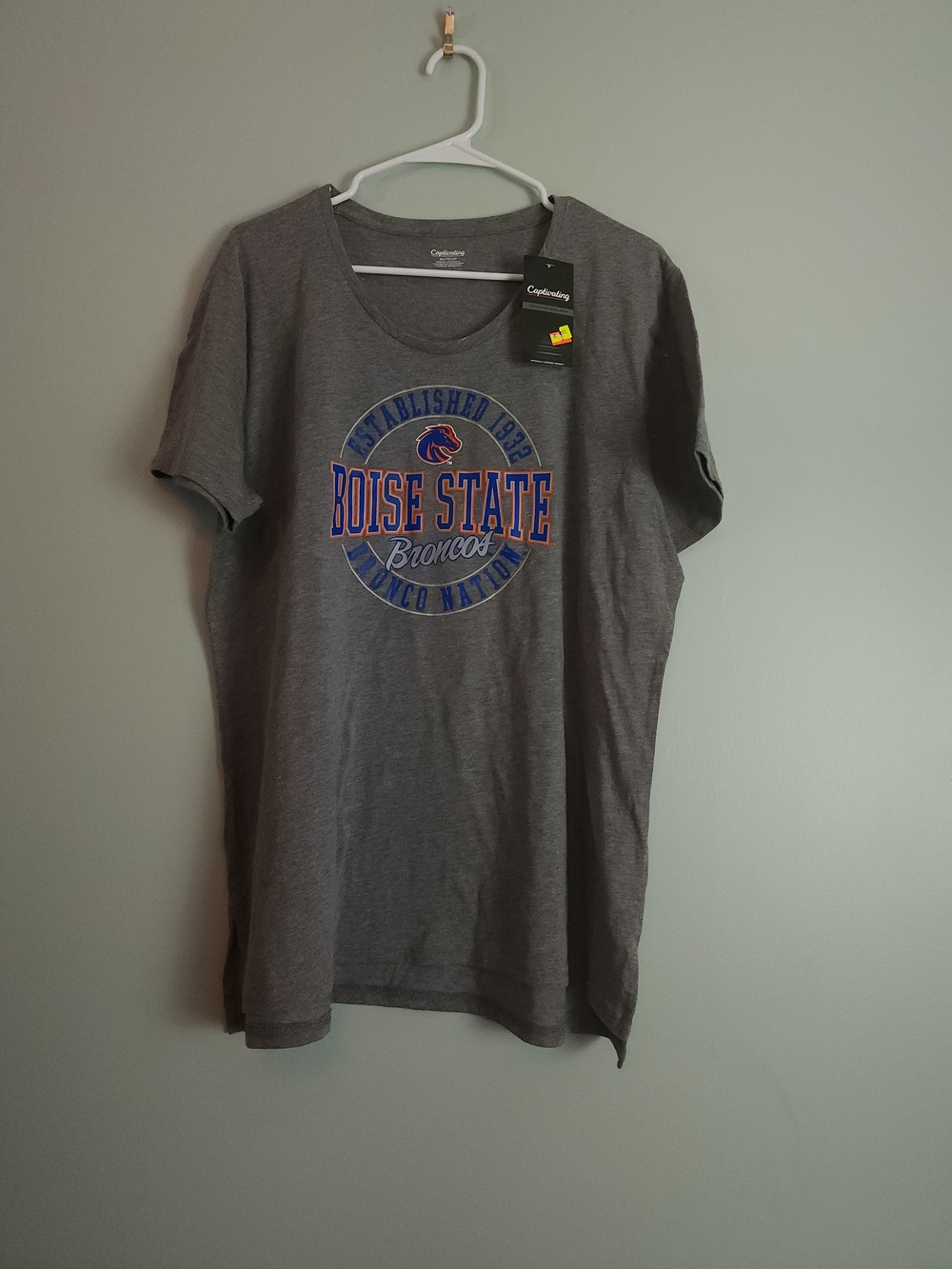Comfort Colors Boise State Broncos Gray Short Sleeve Tee - Women's